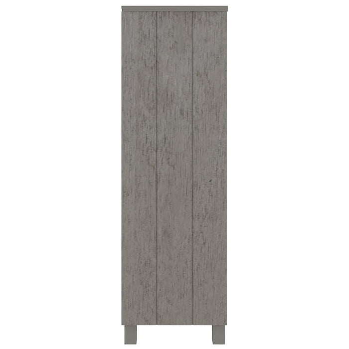 Book Cabinet Light Gray 33.5"x13.8"x13.8" Solid Wood Pine