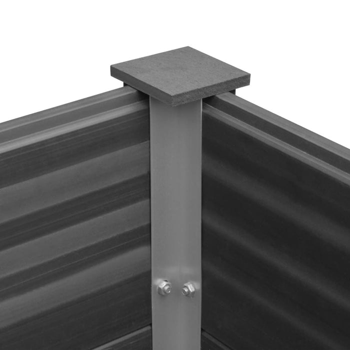 Garden Raised Bed WPC 39.4"x39.4"x35.8" Gray