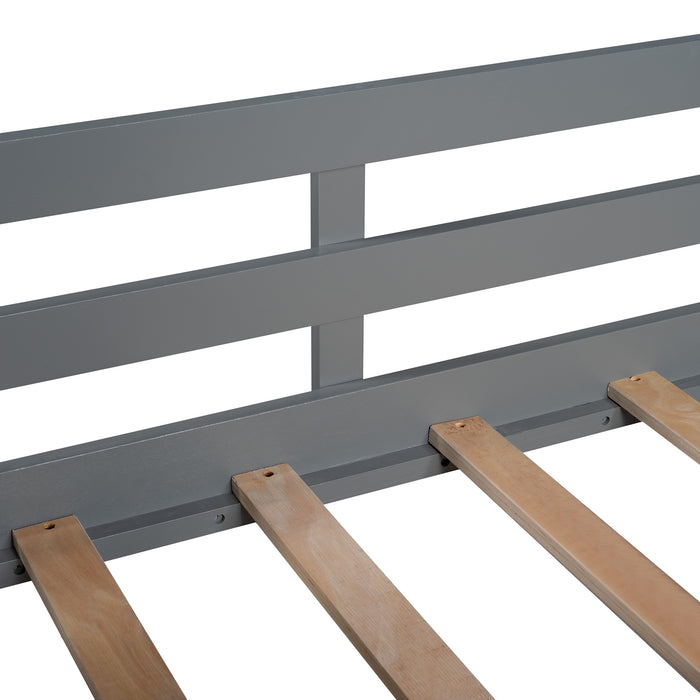 MyRoom Twin Size Low Loft Wood House Bed