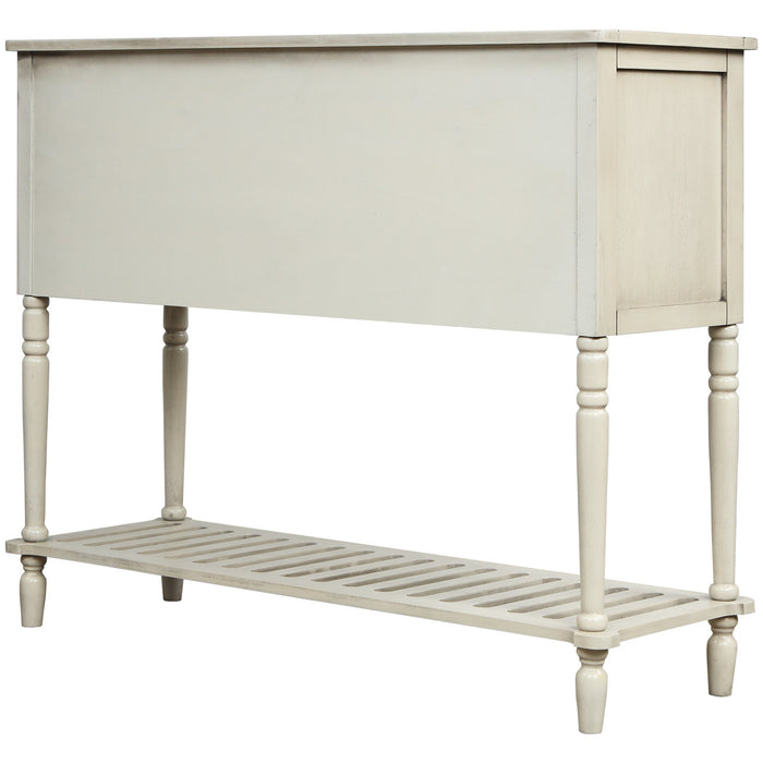Farmhouse Wood Sideboard Console Table with Bottom Shelf