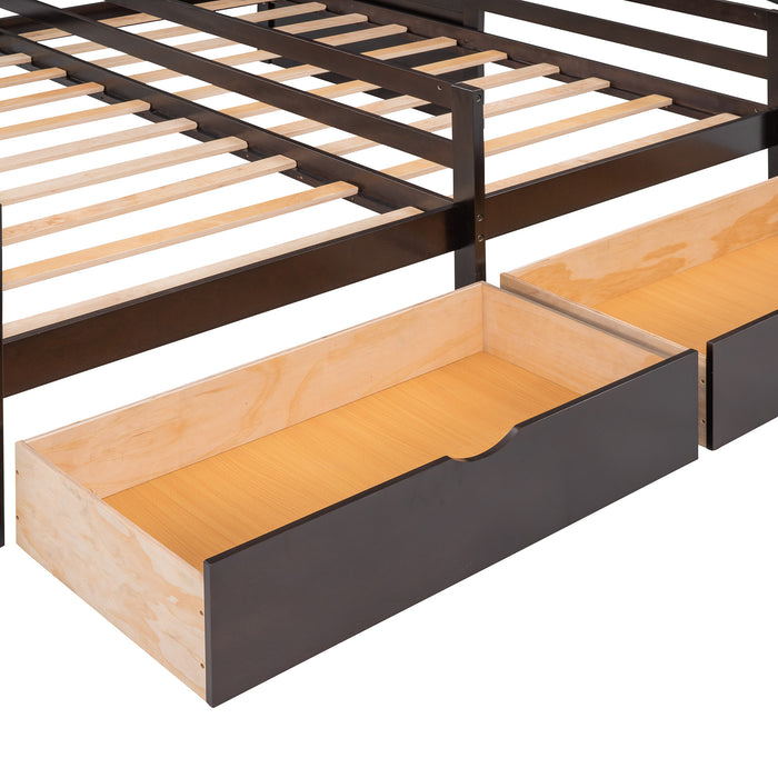 New Space Twin Twin House Bed with 2 Drawers White