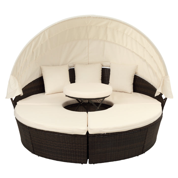 Elegant Crafts Round Outdoor Sectional Sun Bed
