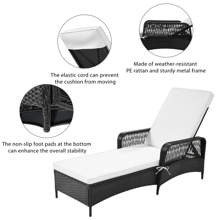 Outdoor patio pool PE rattan wicker chair wicker sun lounger