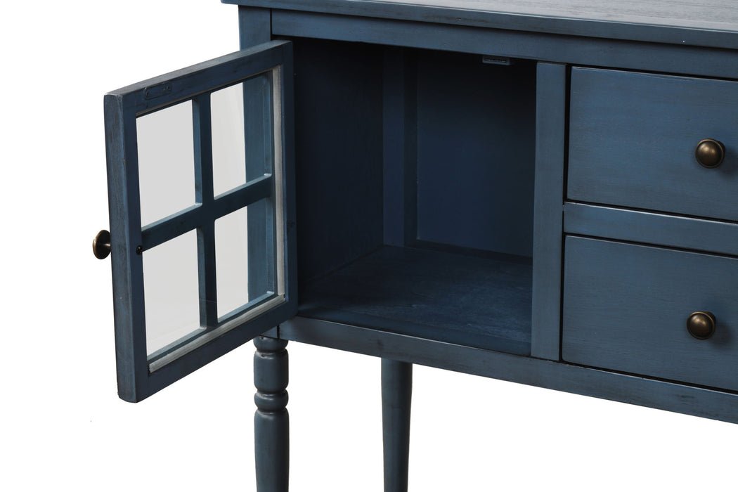Farmhouse Wood Sideboard Console Table with Bottom Shelf
