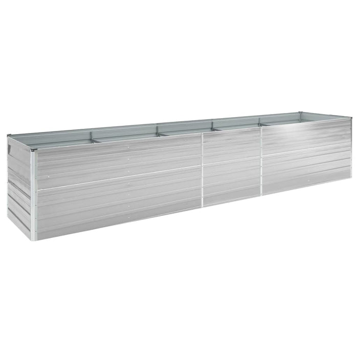 Garden Raised Bed Galvanized Steel 157.5"x31.5"x17.7" Gray