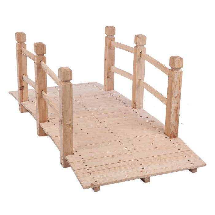 Classic Wooden Arch Garden Bridge