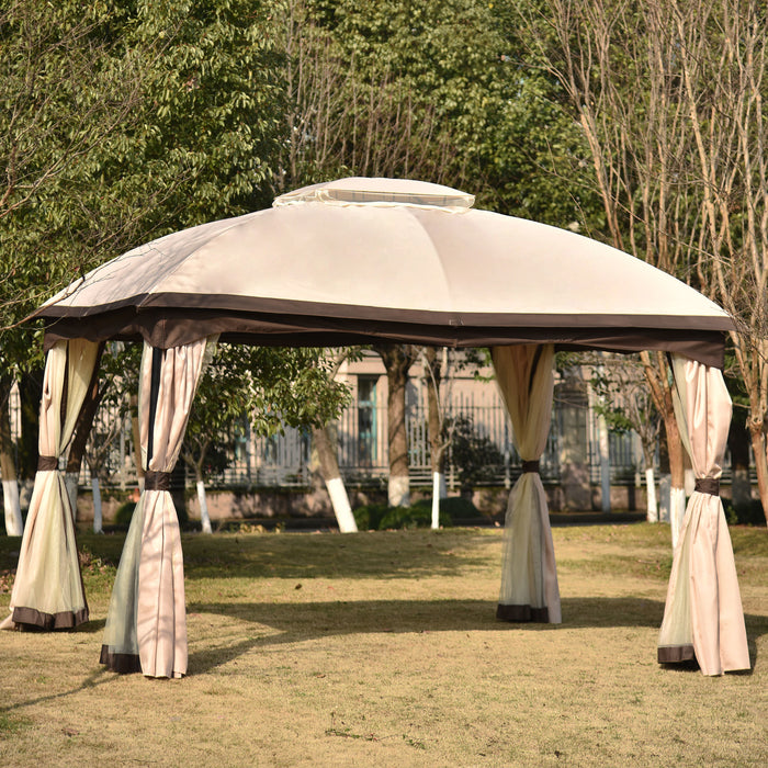 Meridian Double Roof Soft Canopy Outdoor Gazebo