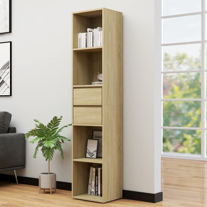 Book Cabinet Sonoma Oak 14.2"x11.8"x67.3" Chipboard
