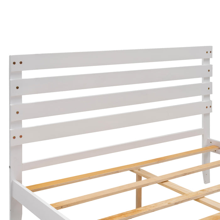 Queen Size Platform Bed with Drawers, White (New) RT