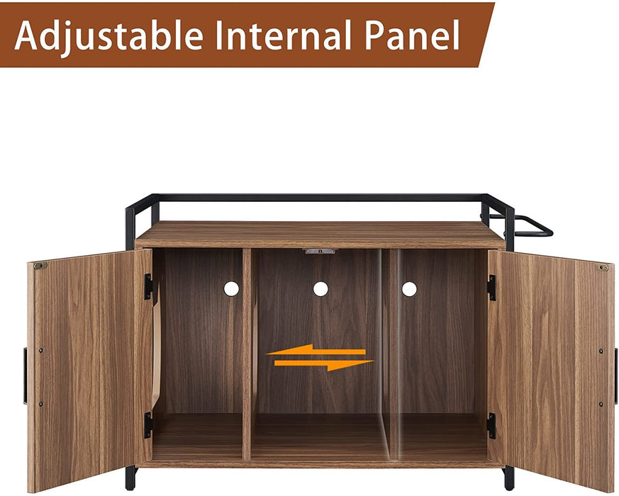 GOOD & GRACIOUS Hidden Cat Litter Box Furniture with Ventilation and Bench Seat