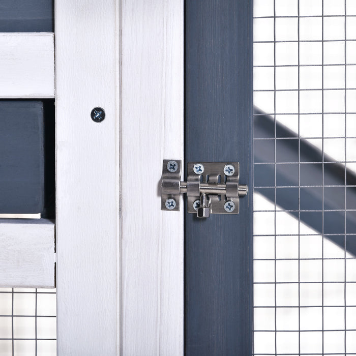 Natural Gray Large Outdoor Wooden Chicken Coop Rabbit Hutch