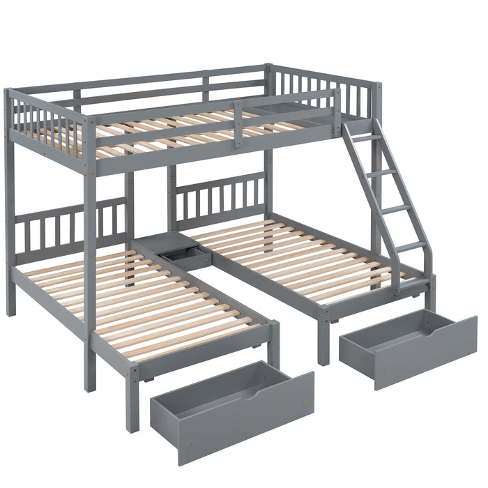 MyRoom Full Over Twin & Twin Wooden Bunk Bed