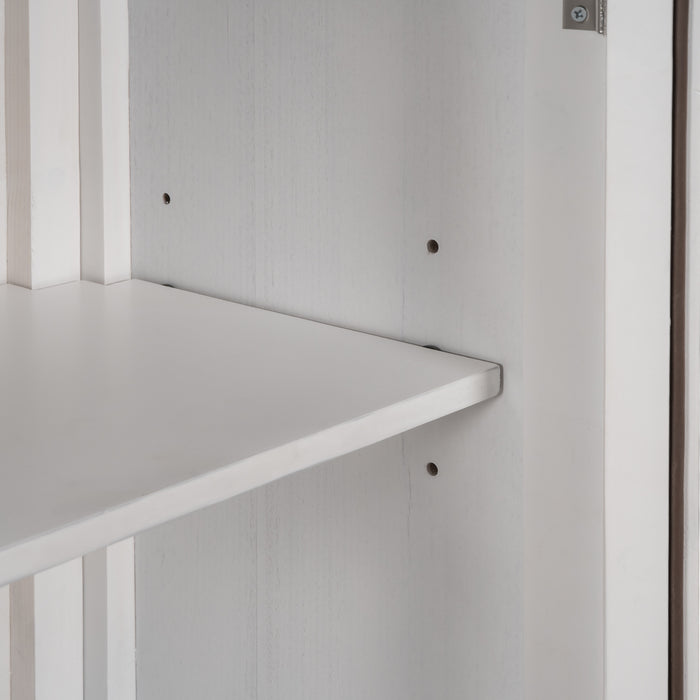 Accent Storage Cabinet Wooden Cabinet with Decorative transparent Door, Modern Sideboard for Entryway, Living Room, Bedroom