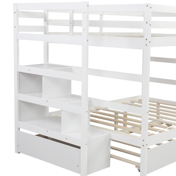 Simple Living Full over Full Bunk Bed with Twin Size Trundle