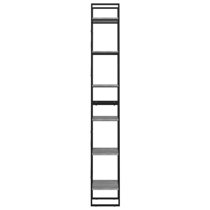 6-Tier Book Cabinet Concrete Gray 15.7"x11.8"x82.7" Chipboard