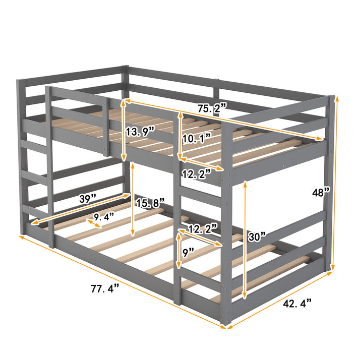 EZ Bunkz Twin Over Twin Bunk Bed with Ladder