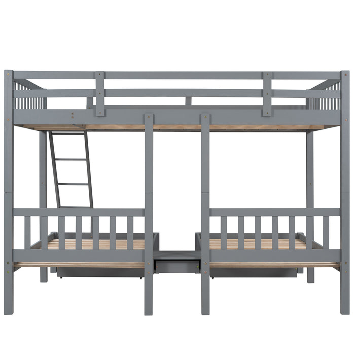 MyRoom Full Over Twin & Twin Wooden Bunk Bed