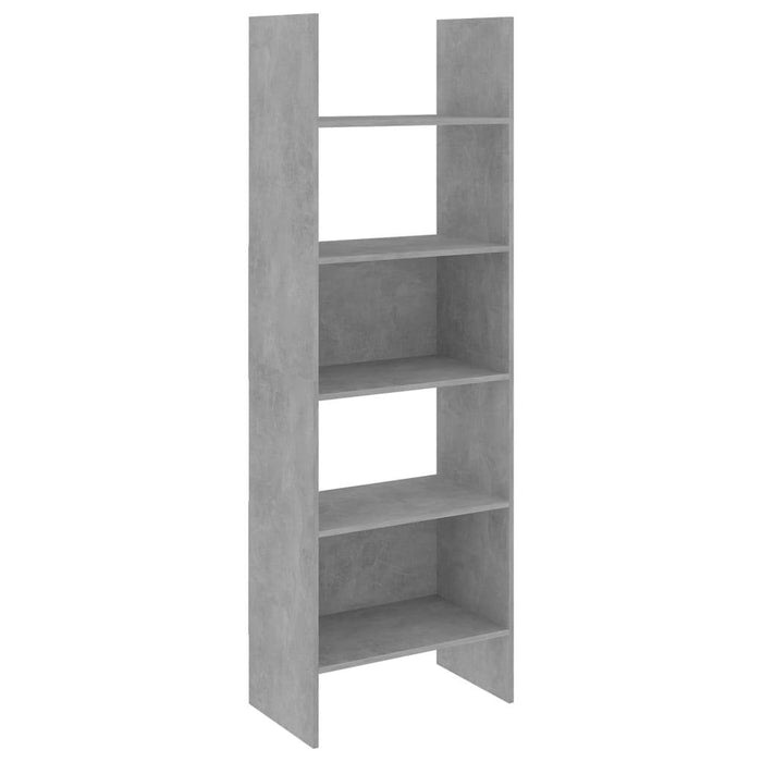 4 Piece Book Cabinet Set Concrete Gray Chipboard