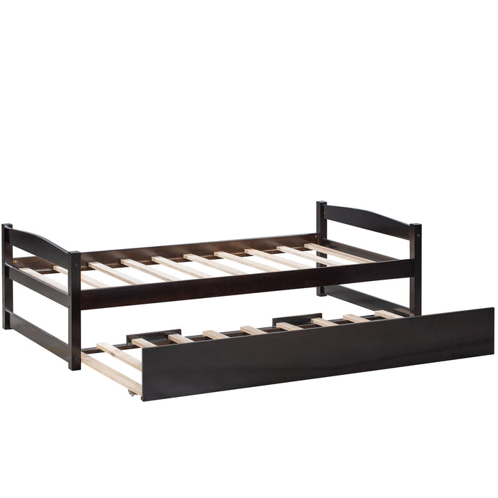 Marcos Wooden Daybed with Trundle Twin Size