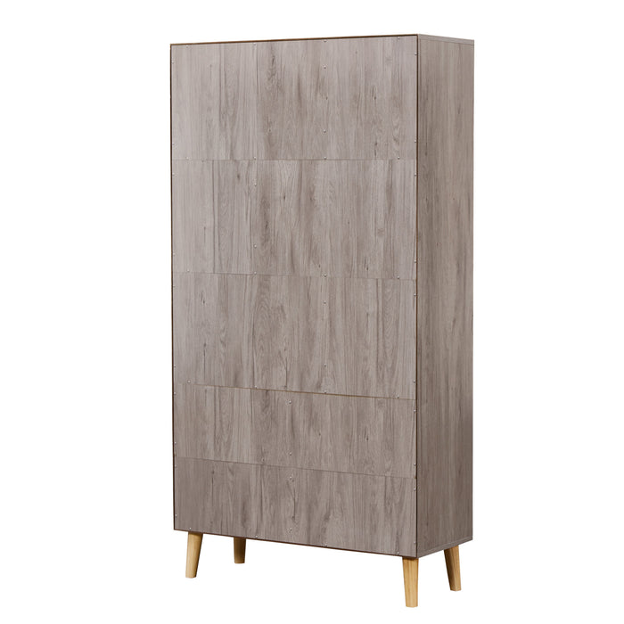 67\" Bookcase with Doors, 3-tier Bookshelf