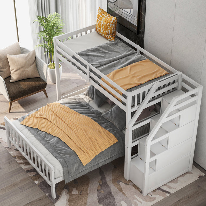 Sleep Crafters Gregorys Twin over Full Loft Bed with Staircase
