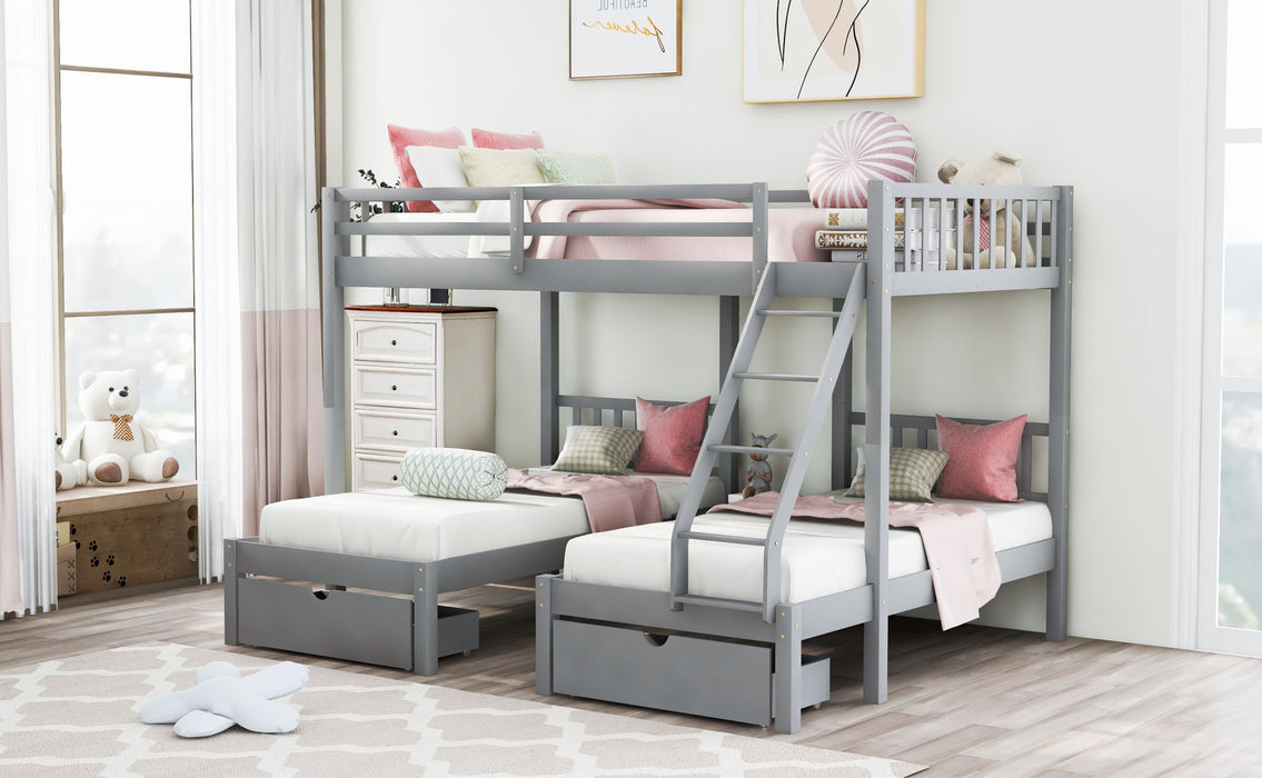 MyRoom Full Over Twin & Twin Wooden Bunk Bed