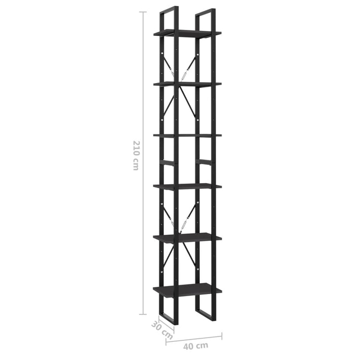 6-Tier Book Cabinet Gray 15.7"x11.8"x82.7" Chipboard