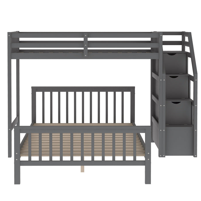 Sleep Crafters Gregorys Twin over Full Loft Bed with Staircase