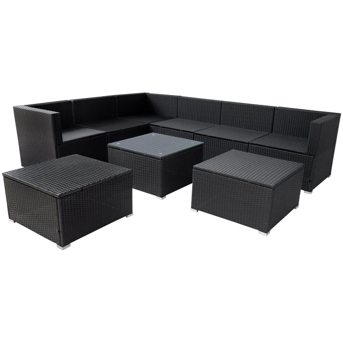 9-piece Outdoor Patio PE Wicker Rattan conversation Sectional Sofa sets