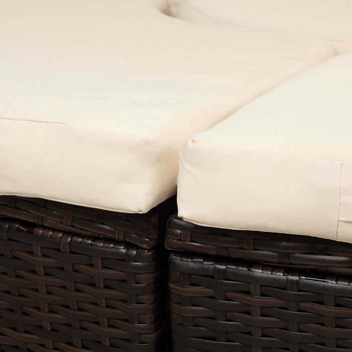 Elegant Crafts Round Outdoor Sectional Sun Bed