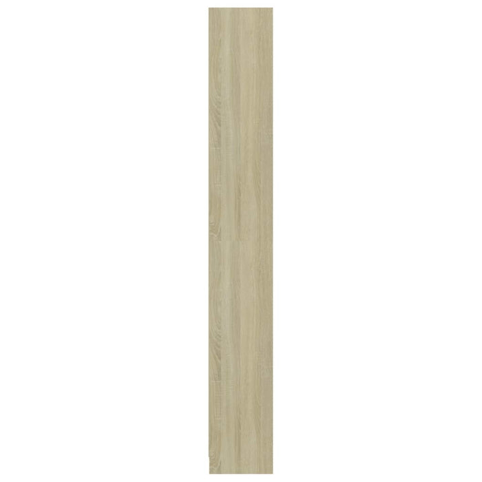 5-Tier Book Cabinet White and Sonoma Oak 31.5"x9.4"x68.9" Chipboard