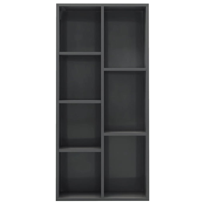 Book Cabinet High Gloss Gray 19.7"x9.8"x41.7" Chipboard