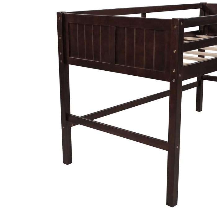 Twin Wood Loft Bed Low Loft Beds with Ladder