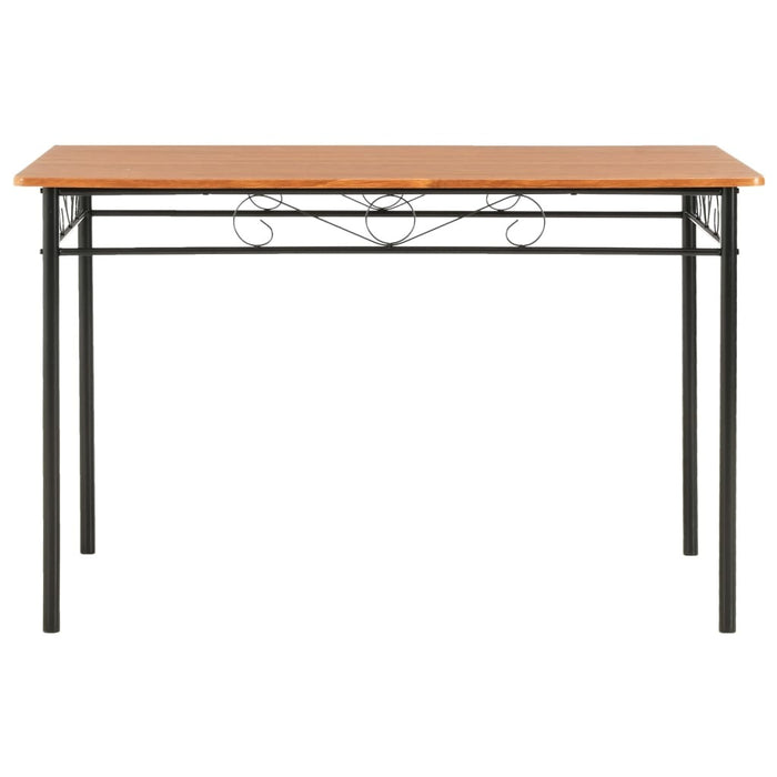 7 Piece Dining Set MDF and Steel Brown