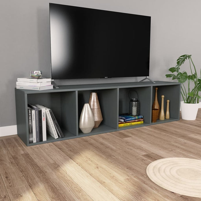 Book Cabinet/TV Cabinet Gray 14.2"x11.8"x56.3" Chipboard