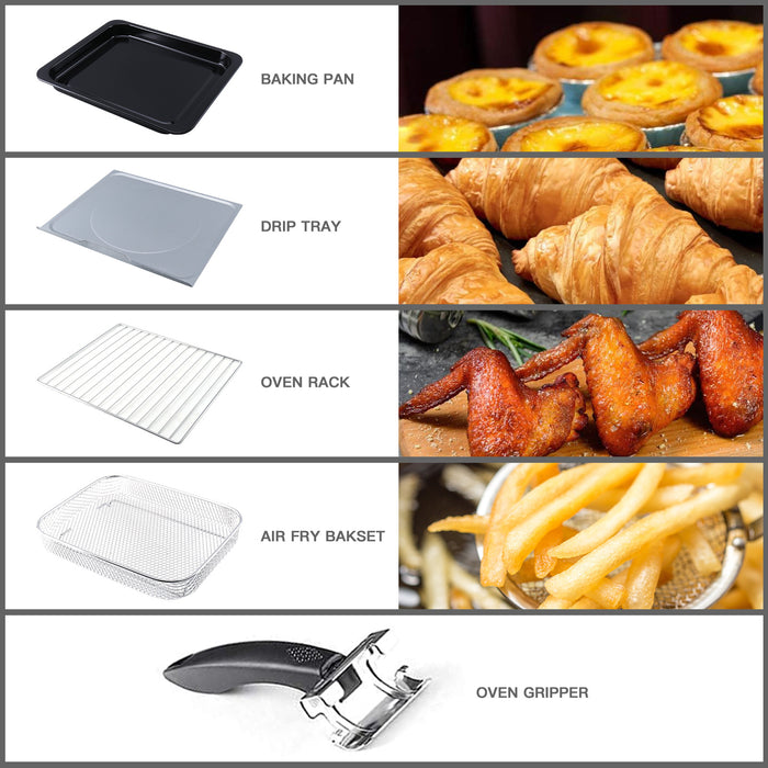 WEESTA 7-in-1 Convection Oven Countertop, 24QT Large Air Fryer with Accessories & E-Recipes