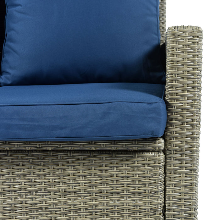 5-Piece Classic Rattan Sectional Seating Group Set