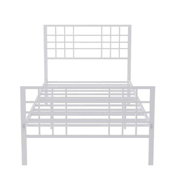 Twin Size Metal Bed Frame Headboard and Footboard Single Platform Mattress Base