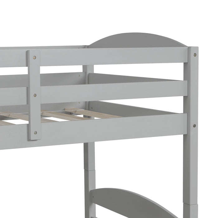 Simple Durable Twin L-Shaped Bunk With Trundle