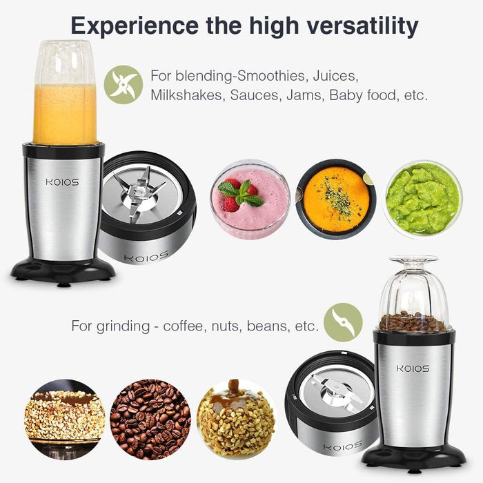 KOIOS 850W Personal Powerful 6 Leaf Blade Mini Blender