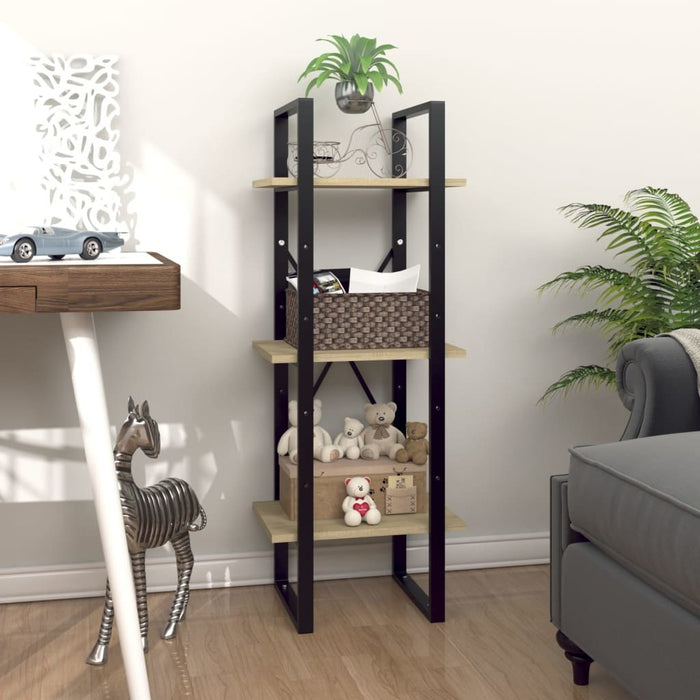 3-Tier Book Cabinet Sonoma Oak 15.7"x11.8"x41.3" Chipboard