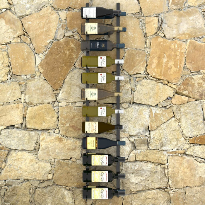 Wall-mounted Wine Rack for 24 Bottles Black Iron