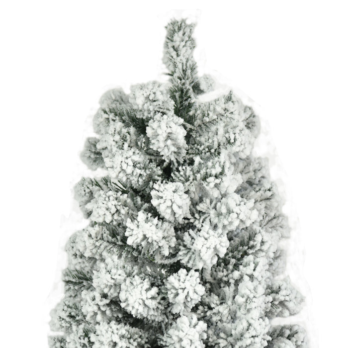 7.5ft Classic Pencil Tree with White Snow Flocked