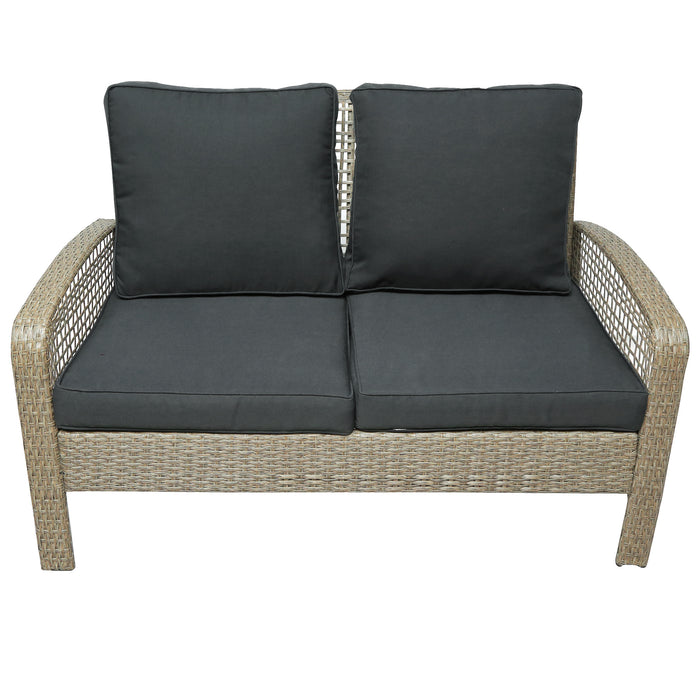 4 Piece Rattan Sofa Seating Group with Cushions, Outdoor Ratten sofa