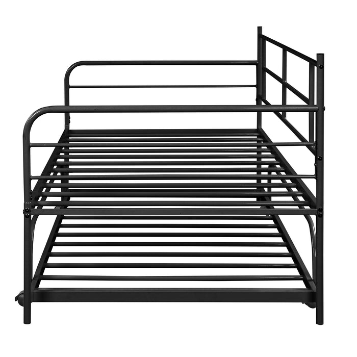 Jones Classic Black Durable Metal Trundle Daybed