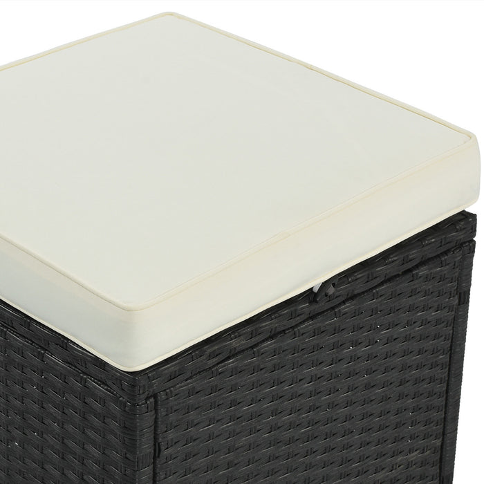 Large Outdoor Wicker Sofa Set, PE Rattan, Movable Cushion, Sectional Lounger Sofa, For Backyard, Porch, Pool, Beige