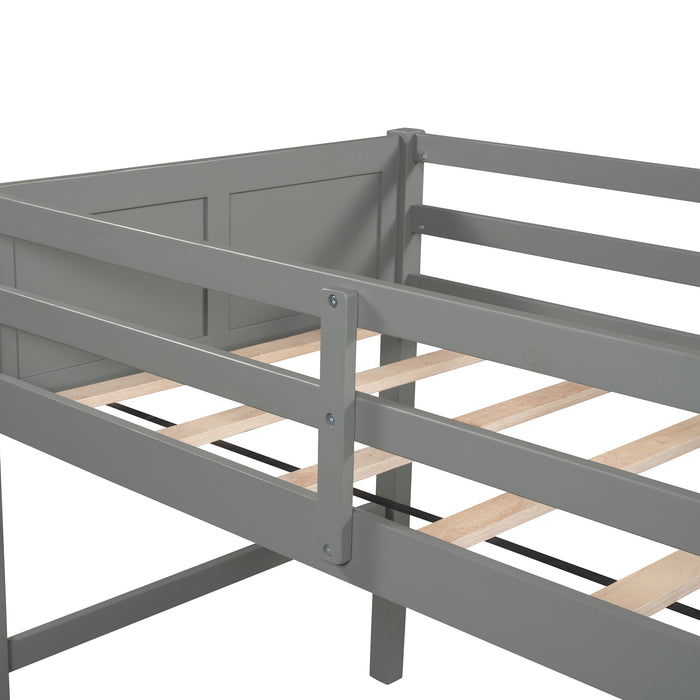 Twin Wood Loft Bed Low Loft Beds with Ladder