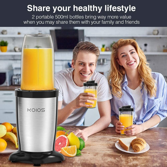 KOIOS 850W Personal Powerful 6 Leaf Blade Mini Blender