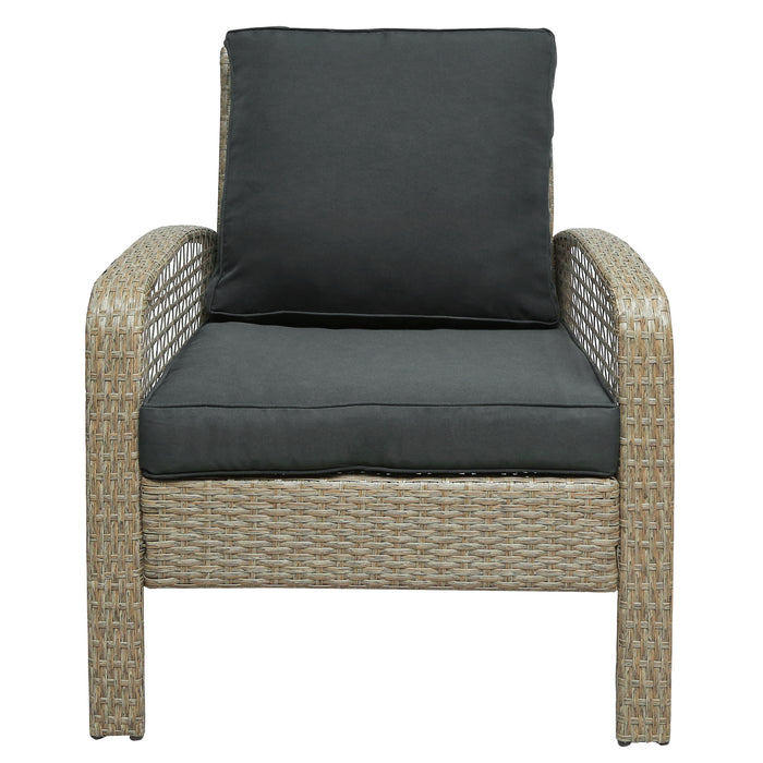 4 Piece Rattan Sofa Seating Group with Cushions, Outdoor Ratten sofa