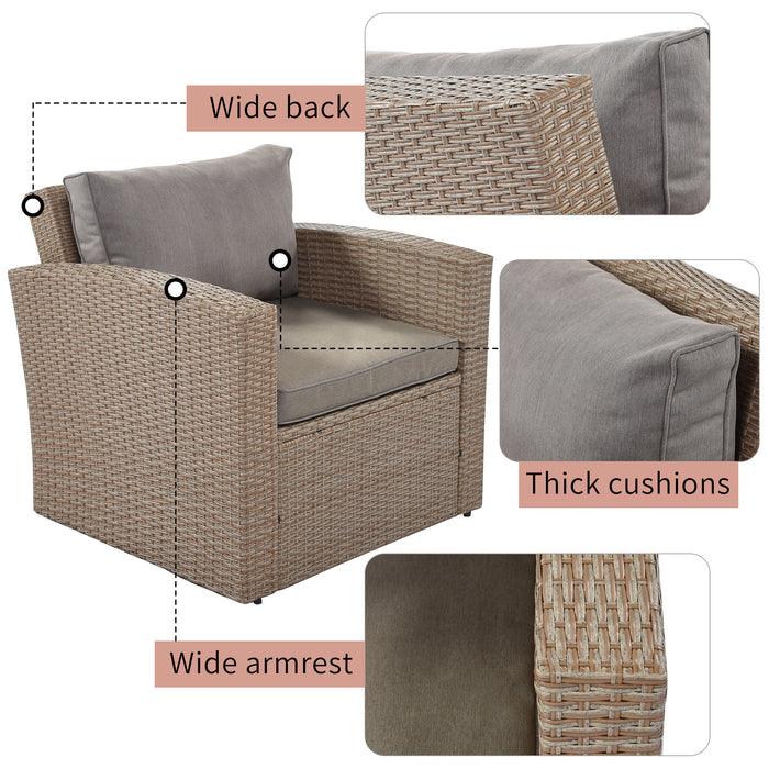 4-Piece Conversation Outdoor Patio Furniture Set